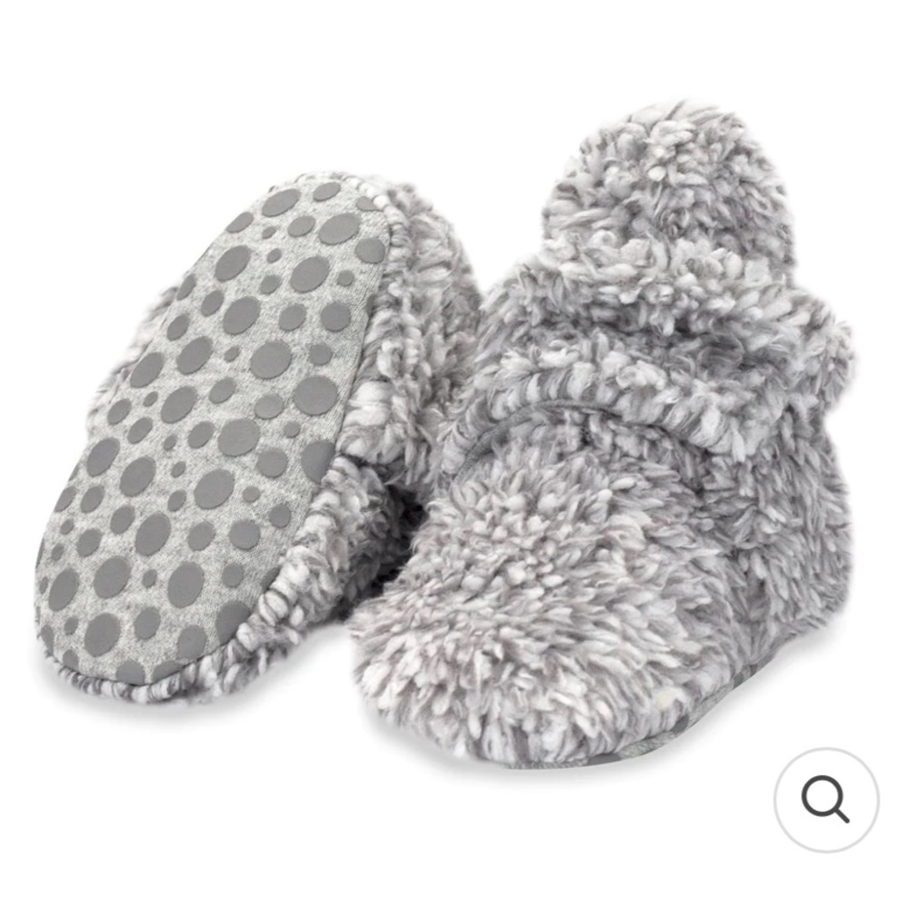 FURRY GRIPPER BABY BOOTIE - HEATHER GRAY